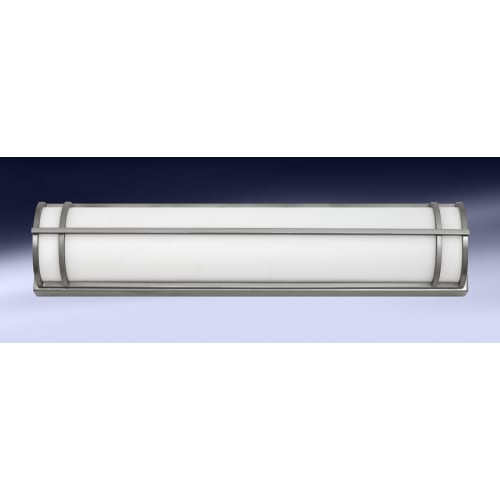 Vanity Fixture, Hardwired, 5.25" H x 25" W, 5.25" x 24.875" Backplate, Brushed Steel